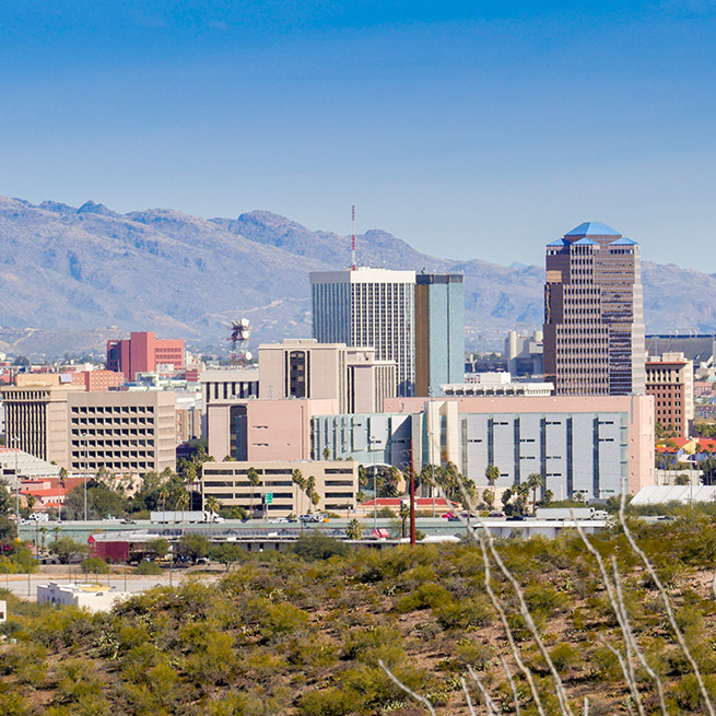 The Tucson Arizona City Skyline