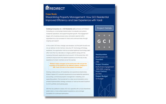 Case Study – Goldberg Companies, Inc. | GCI Residential, LLC - Modernizing Property Management with Yardi