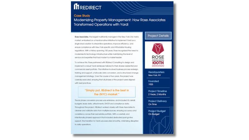 Case Study - Rose Associates: Transforming Operations with Yardi